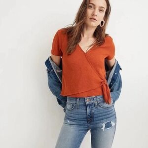 Madewell |‎ Texture & Thread Wrap-Tie Top XS